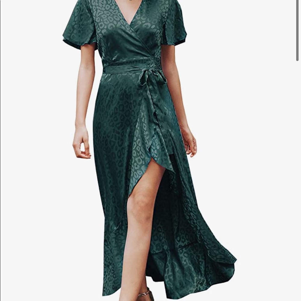 Emerald green wrap dress